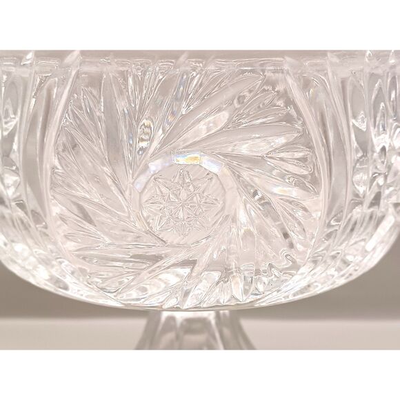 Vintage1960 EAPG Indiana Glass Hobstar Sunburst Pedestal Candy Nut Dish with Lid - Picture 8 of 16